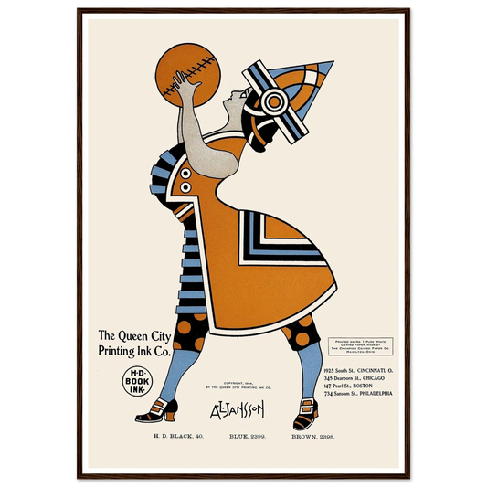 Queen City Ink, Ad. 19 (1890-1913) Art Print | Augustus Jansson - Framed Poster - 30x40 cm / 12x16″ - Black frame