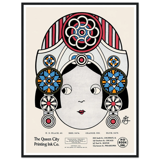 Queen City Ink, Ad. 21 (1890-1913) Art Print | Augustus Jansson - Framed Poster - 30x40 cm / 12x16″ - Black frame