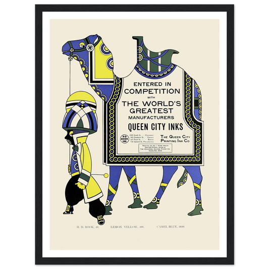 Queen City Ink, Ad. 28 (1890-1913) Art Print | Augustus Jansson - Framed Poster - 30x40 cm / 12x16″ - Black frame