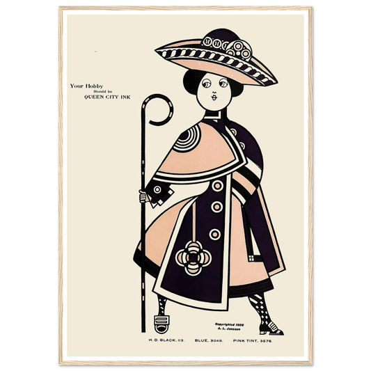 Queen City Ink, Ad. 34 (1890-1913) Art Print | Augustus Jansson - Framed Poster - 30x40 cm / 12x16″ - Black frame