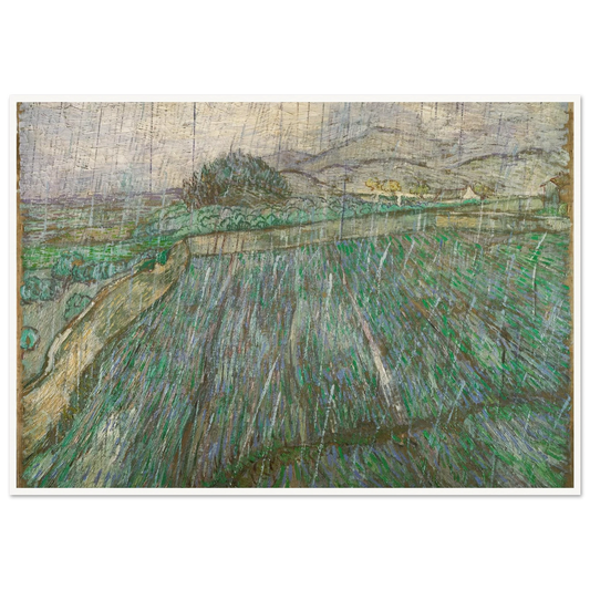 Rain Art Print | Vincent van Gogh - Framed Poster - 30x40 cm / 12x16″ - Black frame