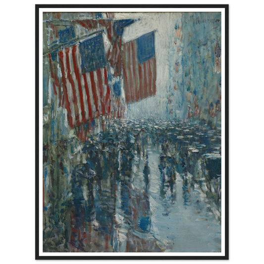Rainy Day, Fifth Avenue (1916) Art Print | Childe Hassam - Framed Poster - 30x40 cm / 12x16″ - Black frame