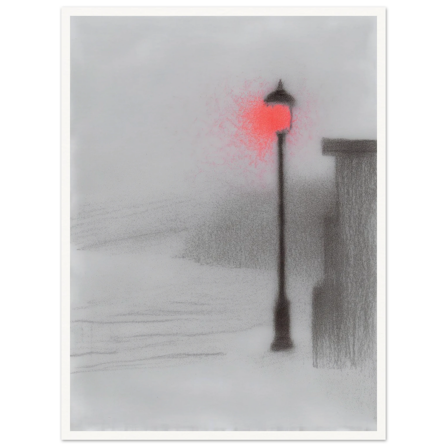 Red Light Street Lamp - Framed Poster - 30x40 cm / 12x16″ - Black frame