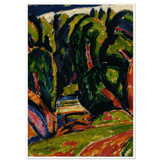 Red Tree (1910) Art Print | Marsden Hartley - Framed Poster - 30x40 cm / 12x16″ - Black frame