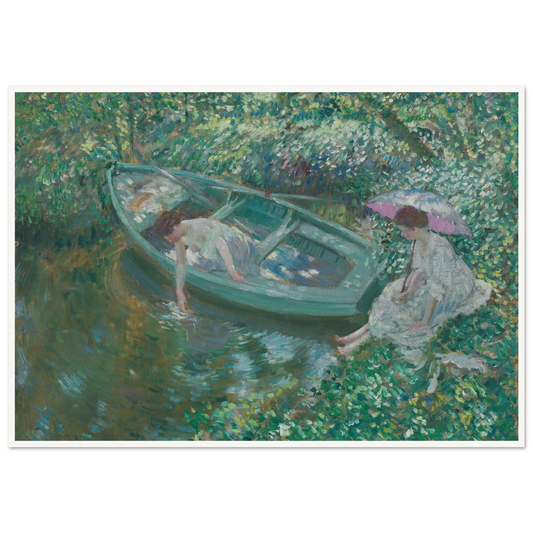 Repose at Noonday (circa 1911) Art Print | Frederick Carl Frieseke - Framed Poster - 30x40 cm / 12x16″ - Black frame