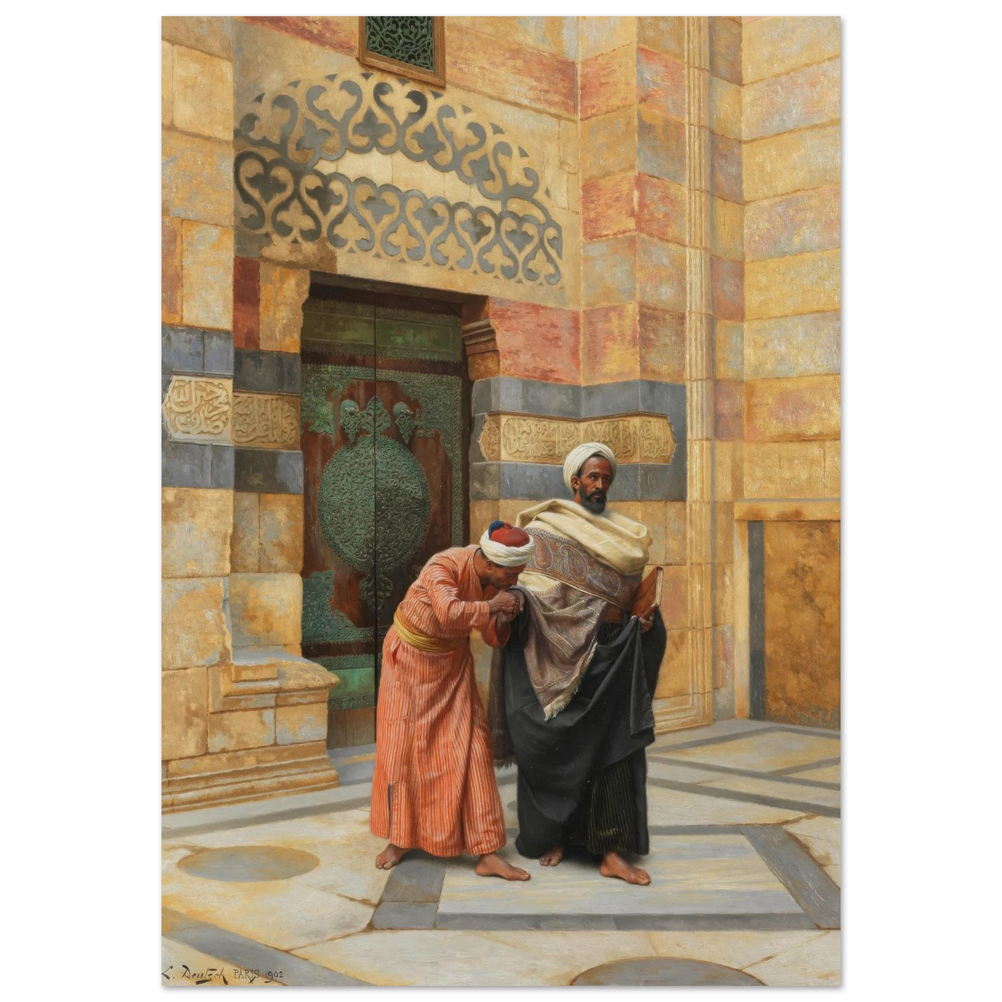 Respect (1902) Art Print | Ludwig Deutsch - Framed Poster - 30x40 cm / 12x16″ - Black frame