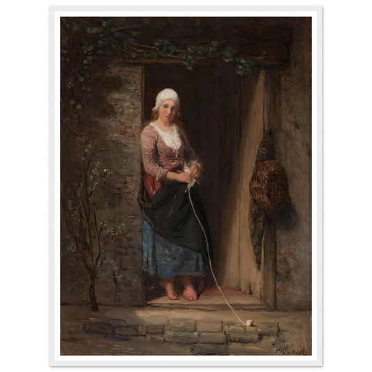 Reverie Art Print | Jozef Israels - Framed Poster - 30x40 cm / 12x16″ - Black frame