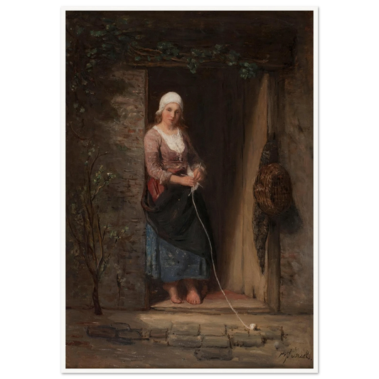 Reverie Art Print | Jozef Israels - Framed Poster - 30x40 cm / 12x16″ - Black frame
