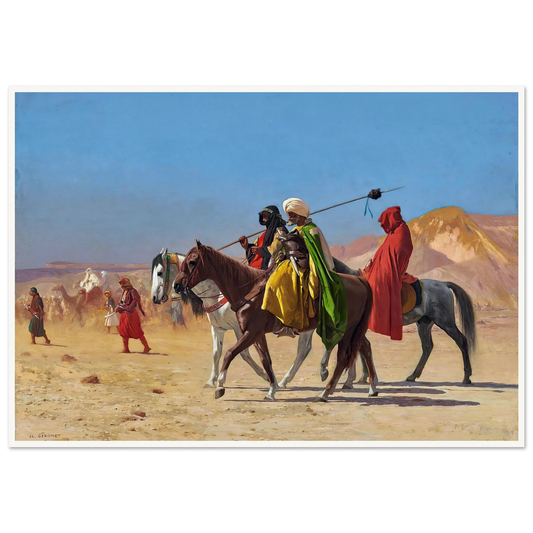 Riders Crossing the Desert (1870) Art Print | Jean Leon Gerome - Framed Poster - 30x40 cm / 12x16″ - Black frame