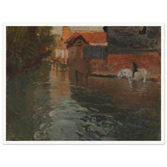 River in northern France (1898) Art Print | Frits Thaulow - Framed Poster - 30x40 cm / 12x16″ - Black frame