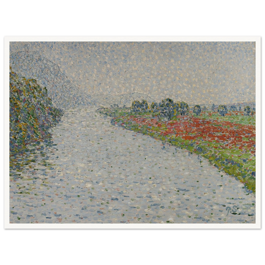 Riverside landscape(Ruhr near Hohensyburg) (circa 1902) Art Print | Christian Rohlfs - Framed Poster - 30x40 cm / 12x16″ - Black frame