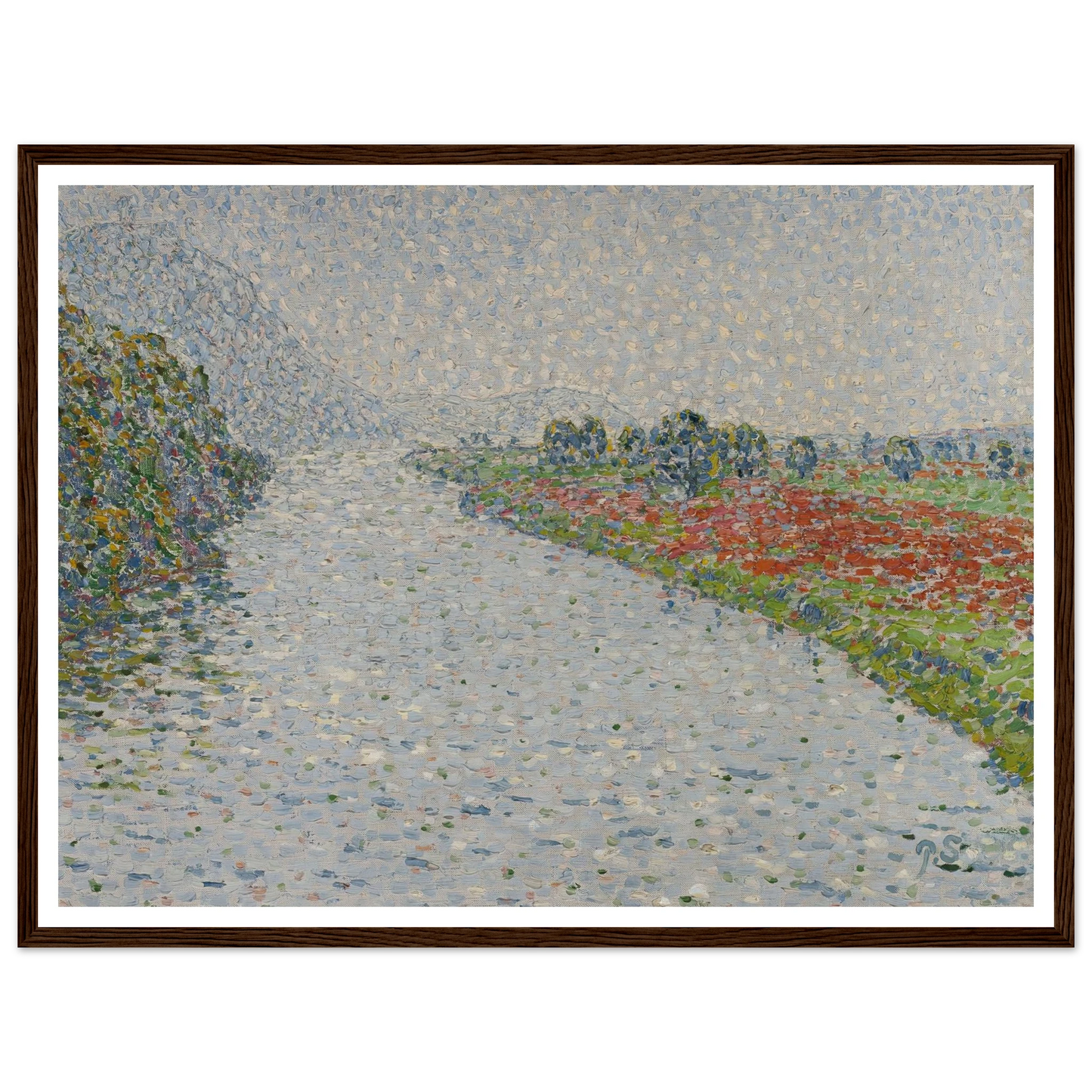 Riverside landscape(Ruhr near Hohensyburg) (circa 1902) Art Print | Christian Rohlfs - Framed Poster - 30x40 cm / 12x16″ - Black frame