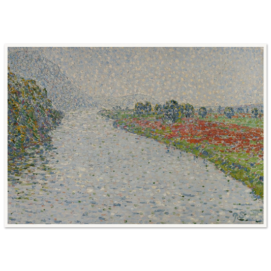 Riverside landscape(Ruhr near Hohensyburg) (circa 1902) Art Print | Christian Rohlfs - Framed Poster - 30x40 cm / 12x16″ - Black frame