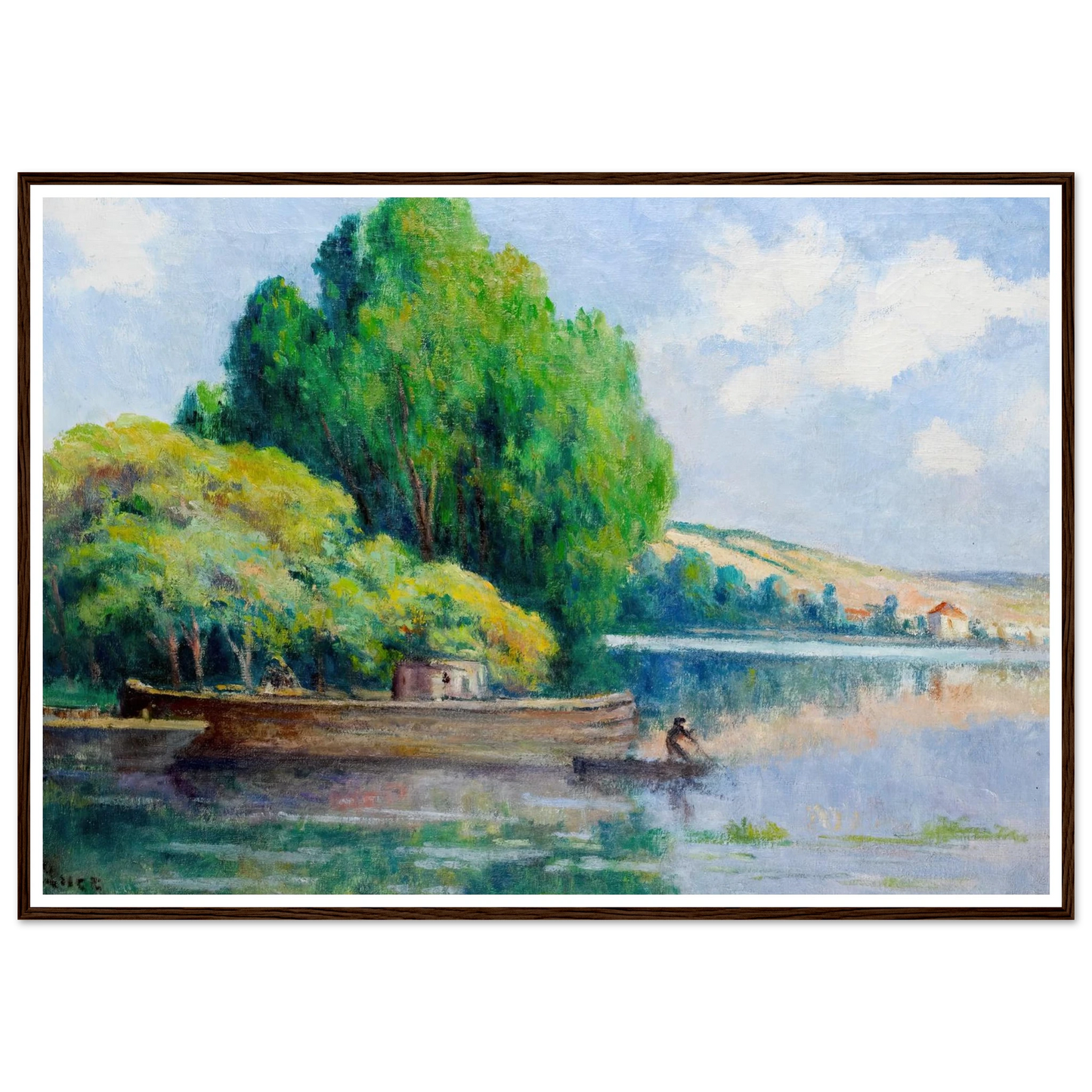 Rivière Art Print | Maximilien Luce - Framed Poster - 30x40 cm / 12x16″ - Black frame