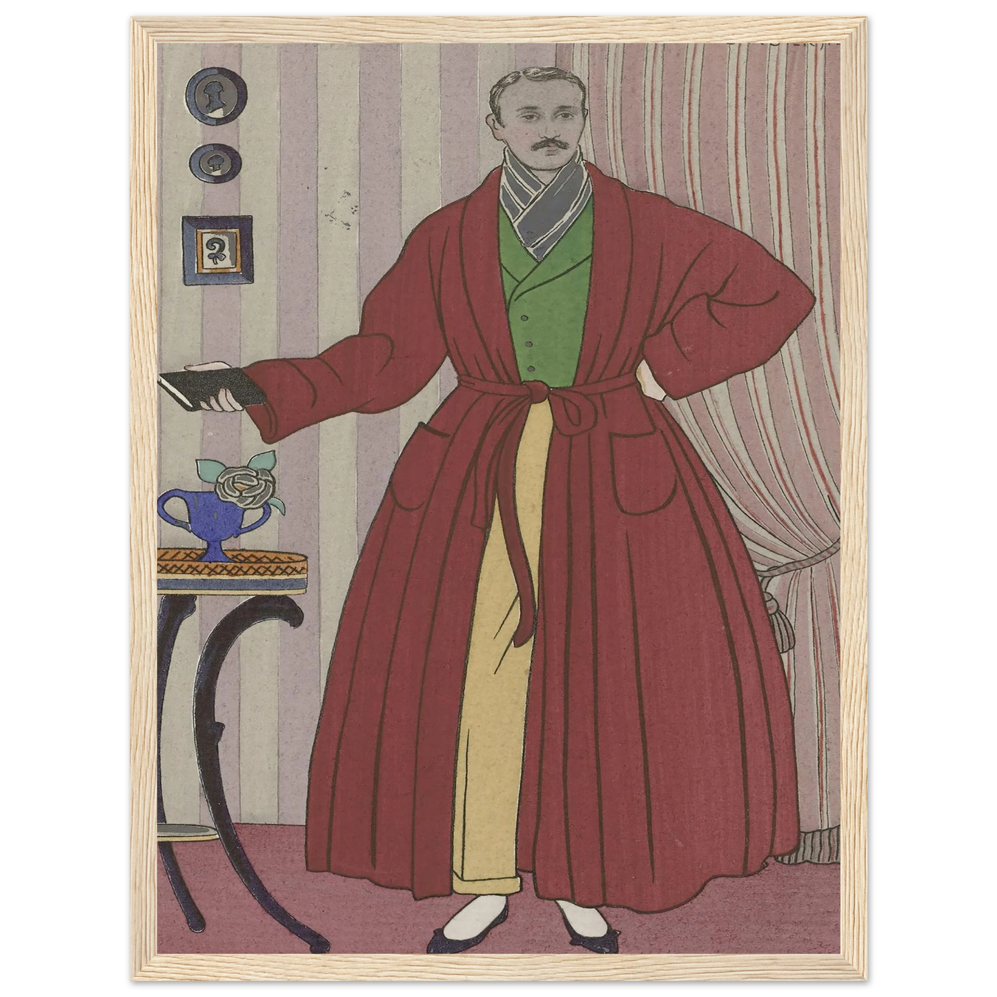 Robe de chambre (1913) Art Print | George Barbier - Framed Poster - 30x40 cm / 12x16″ - Black frame