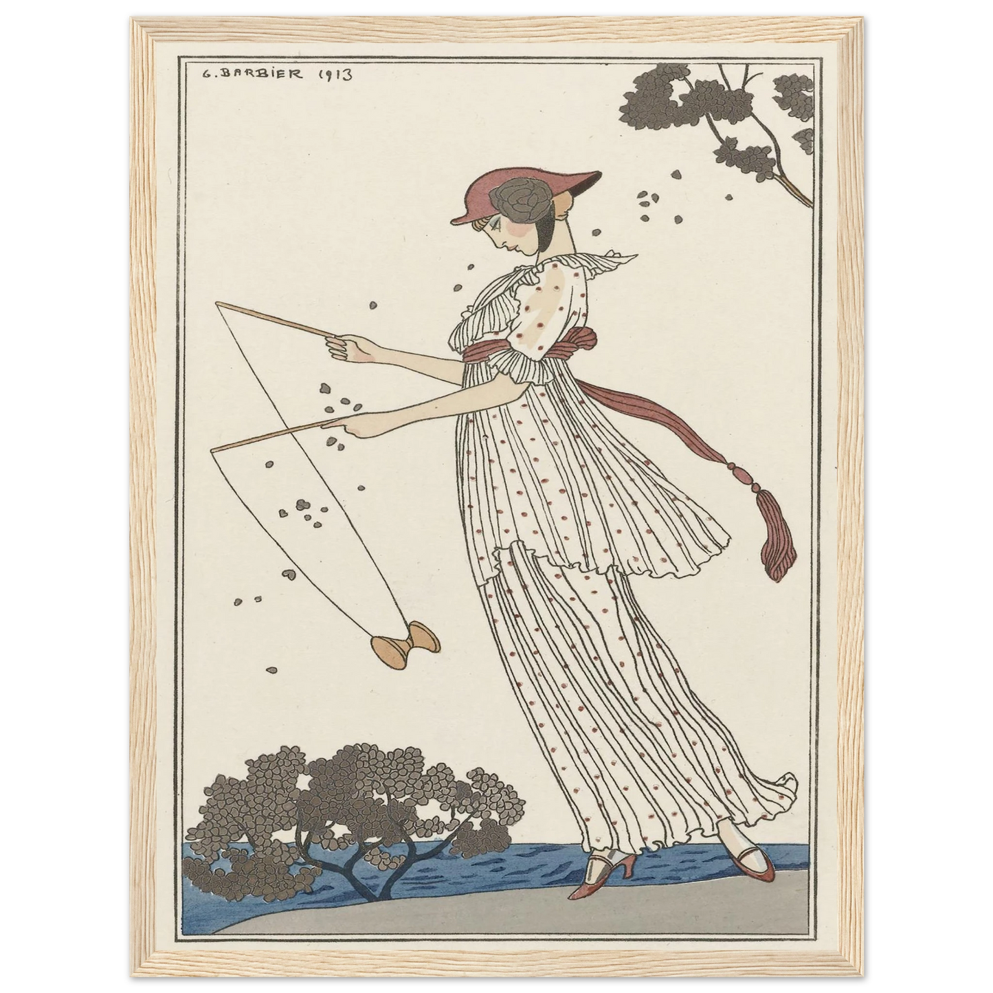 Robe de linon imprimé (1913) Art Print | George Barbier - Framed Poster - 30x40 cm / 12x16″ - Black frame