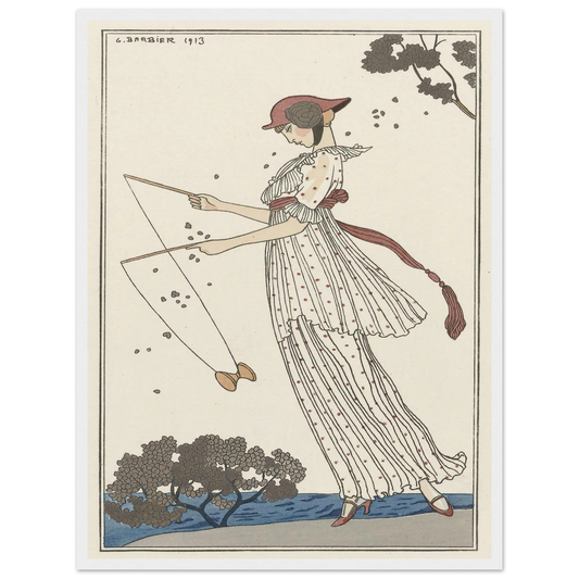 Robe de linon imprimé (1913) Art Print | George Barbier - Framed Poster - 30x40 cm / 12x16″ - Black frame