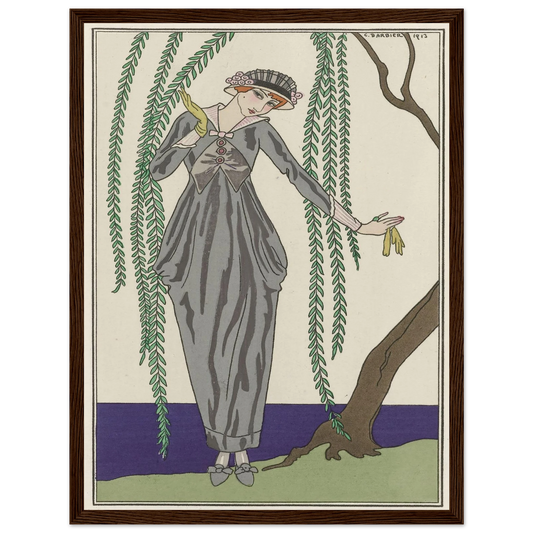 Robe de taffetas (1913) Art Print | George Barbier - Framed Poster - 30x40 cm / 12x16″ - Black frame
