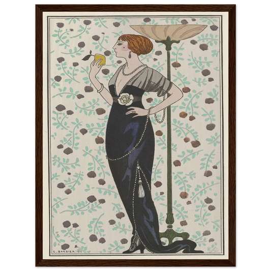 Robe du soir.. (1913) Art Print | George Barbier - Framed Poster - 30x40 cm / 12x16″ - Black frame