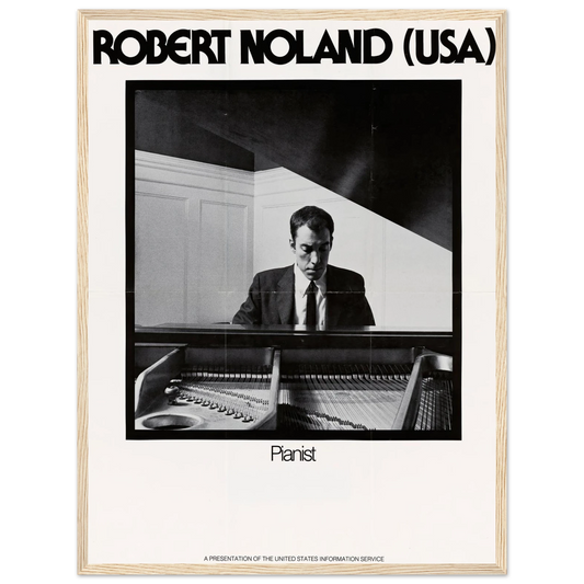 Robert Noland (USA) Pianist Art Print | US Information Agency - Framed Poster - 30x40 cm / 12x16″ - Black frame
