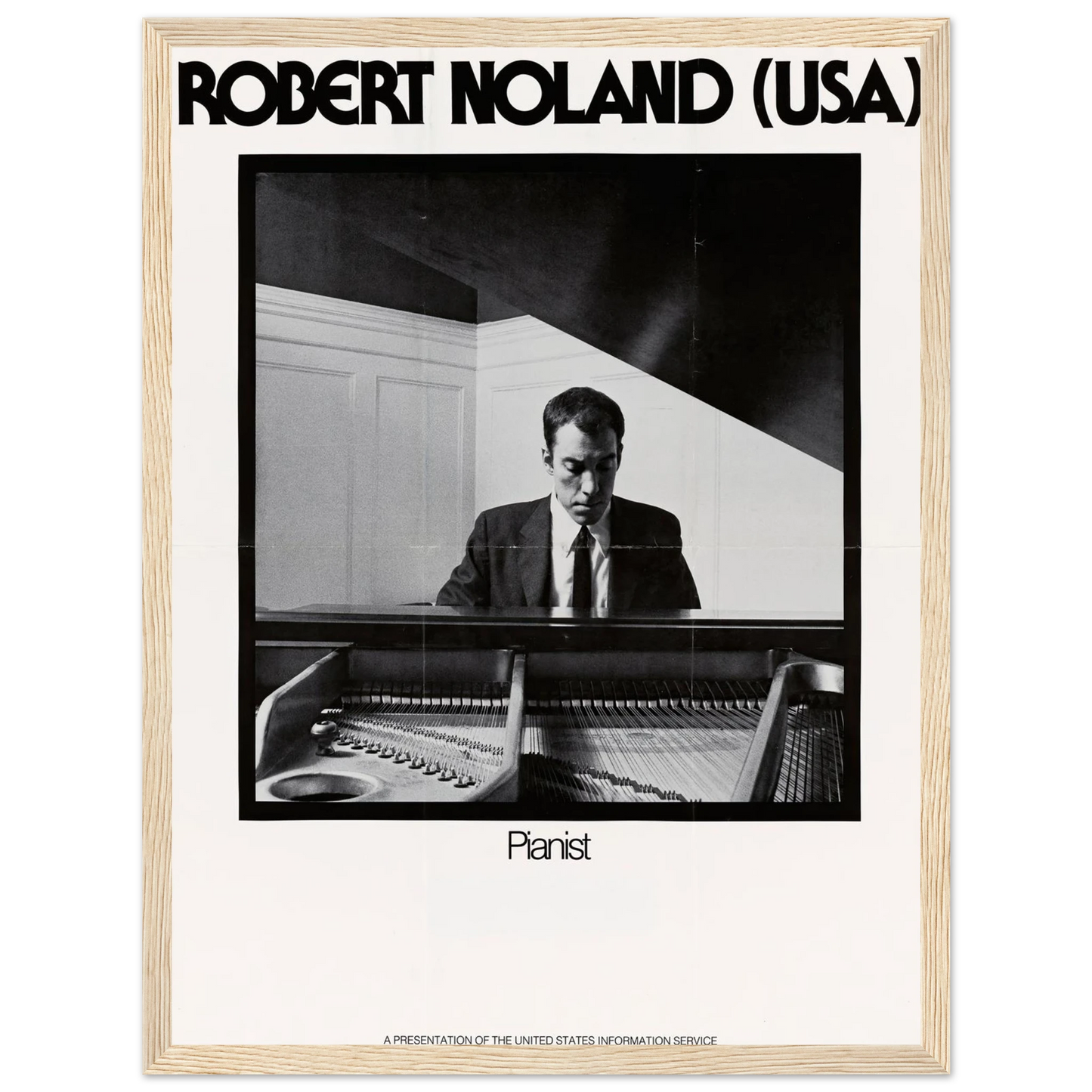 Robert Noland (USA) Pianist Art Print | US Information Agency - Framed Poster - 30x40 cm / 12x16″ - Black frame