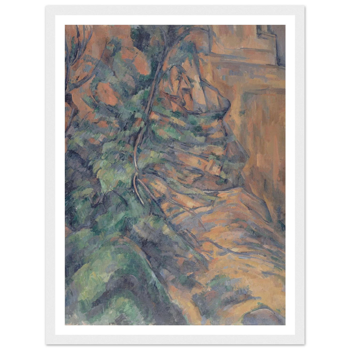 Rochers et branches à Bibémus (1895-1904) Art Print | Paul Cezanne - Framed Poster - 30x40 cm / 12x16″ - Black frame