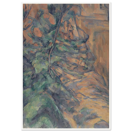 Rochers et branches à Bibémus (1895-1904) Art Print | Paul Cezanne - Framed Poster - 30x40 cm / 12x16″ - Black frame