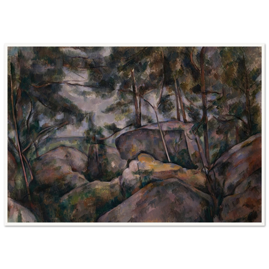 Rocks in the Forest (1890s) Art Print | Paul Cezanne - Framed Poster - 30x40 cm / 12x16″ - Black frame