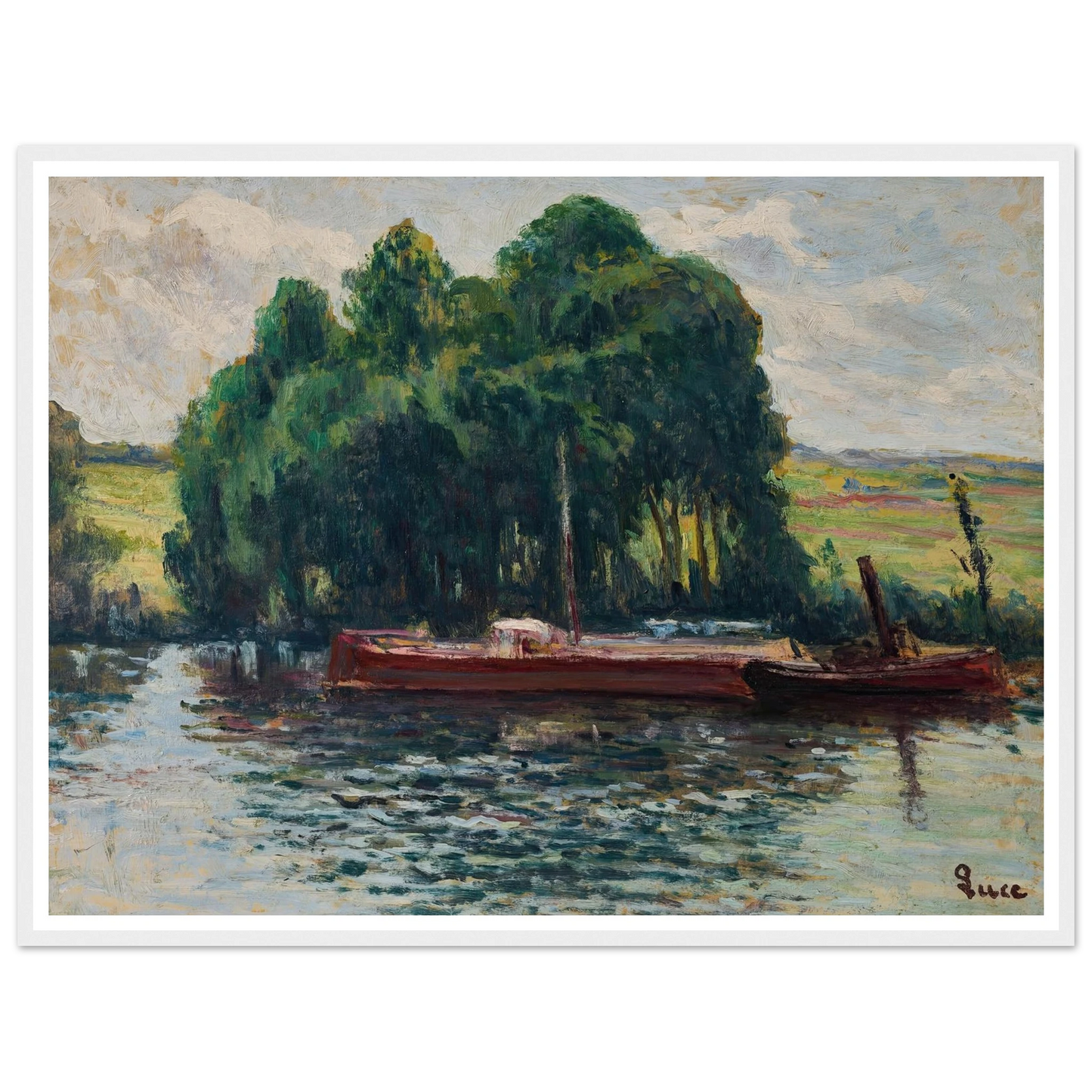 Rolleboise, La Seine Art Print | Maximilien Luce - Framed Poster - 30x40 cm / 12x16″ - Black frame