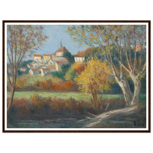 Rolleboise, Le Village Art Print | Maximilien Luce - Framed Poster - 30x40 cm / 12x16″ - Black frame