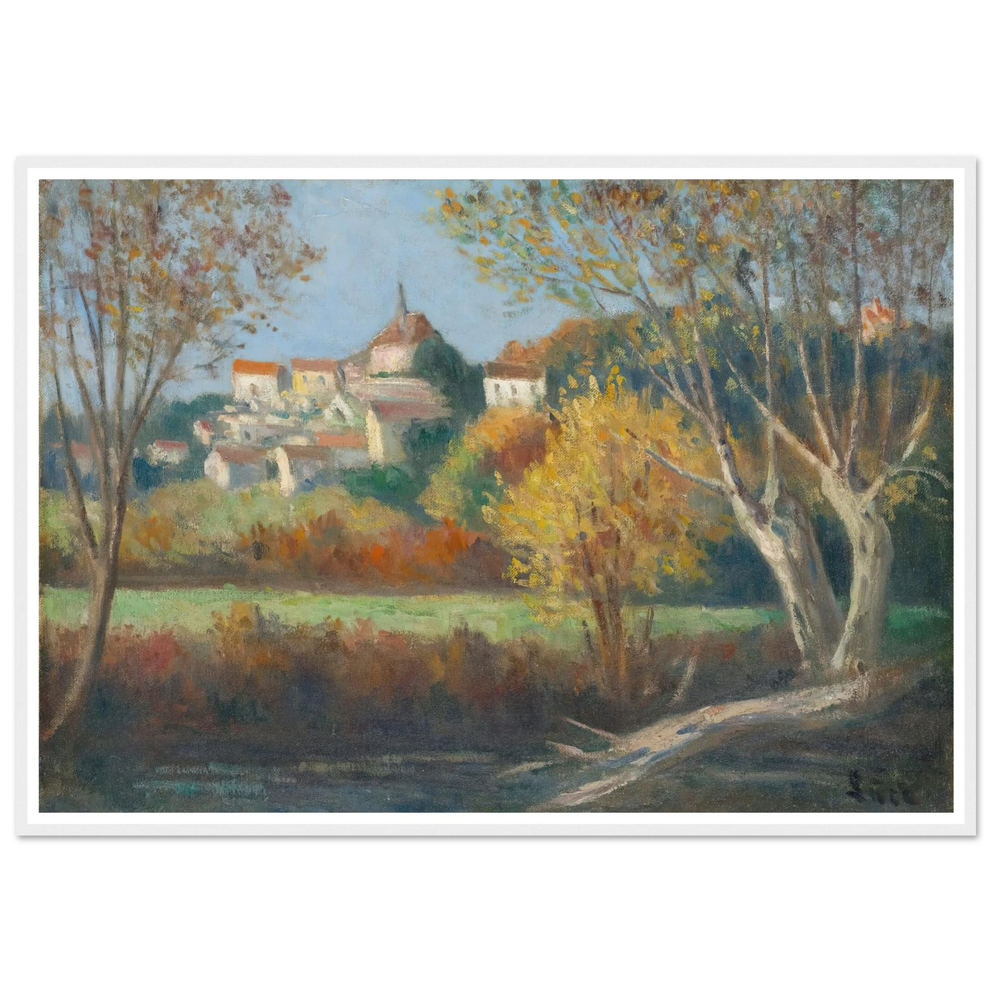 Rolleboise, Le Village Art Print | Maximilien Luce - Framed Poster - 30x40 cm / 12x16″ - Black frame