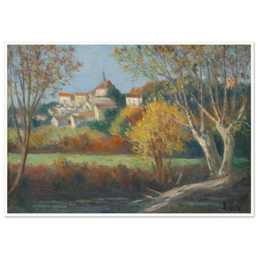 Rolleboise, Le Village Art Print | Maximilien Luce - Framed Poster - 30x40 cm / 12x16″ - Black frame