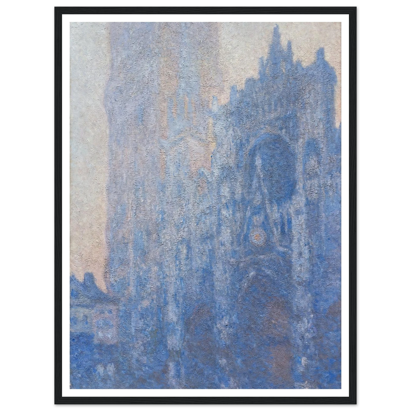 Rouen Cathedral Façade and Tour d’Albane (Morning Effect) (1894) Art Print | Claude Monet - Framed Poster - 30x40 cm / 12x16″ - Black frame