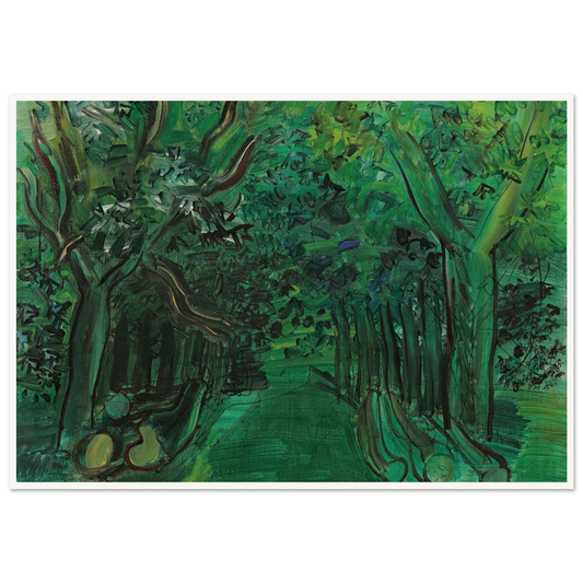 Route en forêt (circa 1930) Art Print | Raoul Dufy - Framed Poster - 30x40 cm / 12x16″ - Black frame