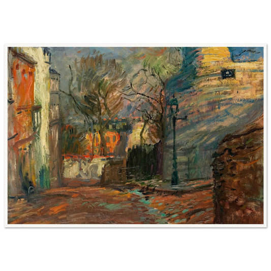 Rue à Montmartre (1901-1902) Art Print | Raoul Dufy - Framed Poster - 30x40 cm / 12x16″ - Black frame