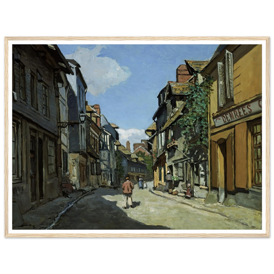 Rue de la Bavole, Honfleur (1864) Art Print | Claude Monet - Framed Poster - 30x40 cm / 12x16″ - Black frame