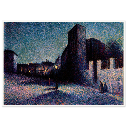 Rue Ravignan, Paris (1893) Art Print | Maximilien Luce - Framed Poster - 30x40 cm / 12x16″ - Black frame