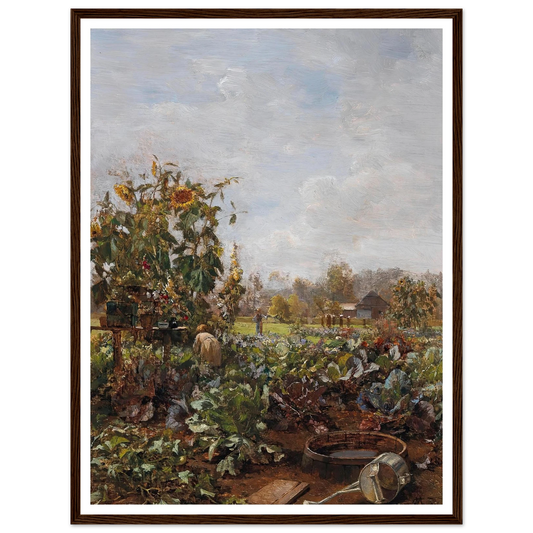 Rustic Garden Art Print | Carl Moll - Framed Poster - 30x40 cm / 12x16″ - Black frame