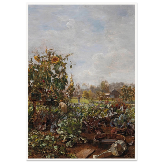 Rustic Garden Art Print | Carl Moll - Framed Poster - 30x40 cm / 12x16″ - Black frame
