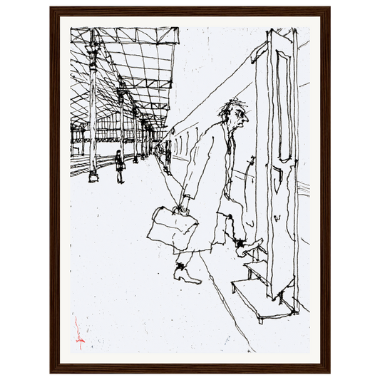 Morning Rush — s0_framed_dark_wood