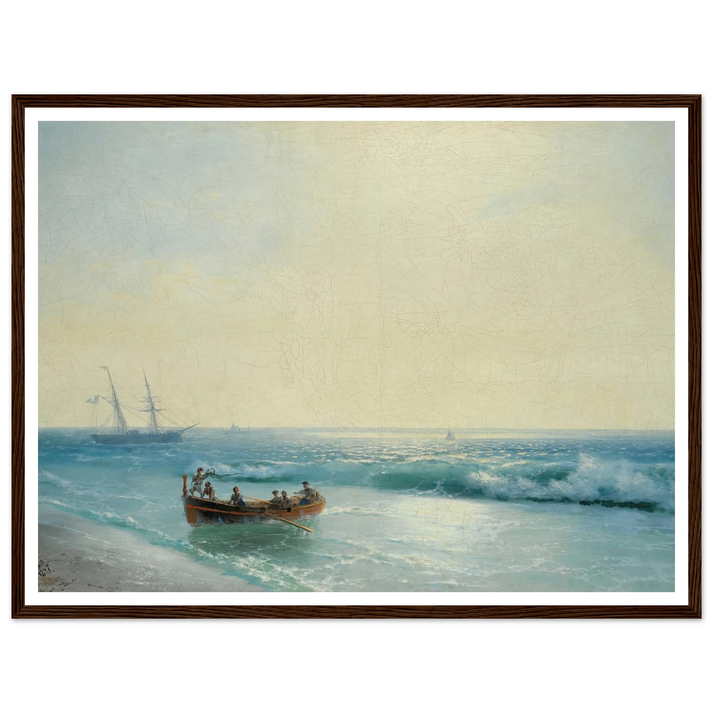 Sailors Coming Ashore (1897) Art Print | Ivan Konstantinovich Aivazovsky - Framed Poster - 30x40 cm / 12x16″ - Black frame