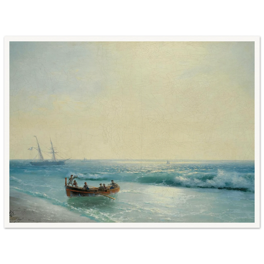 Sailors Coming Ashore (1897) Art Print | Ivan Konstantinovich Aivazovsky - Framed Poster - 30x40 cm / 12x16″ - Black frame