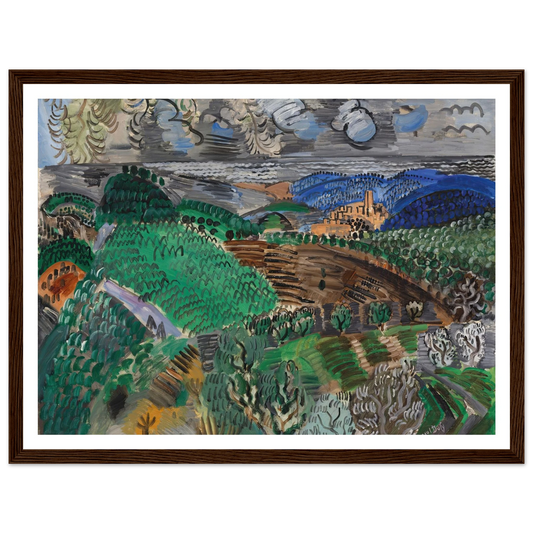 Saint-Paul de Vence (circa 1920) Art Print | Raoul Dufy - Framed Poster - 30x40 cm / 12x16″ - Black frame