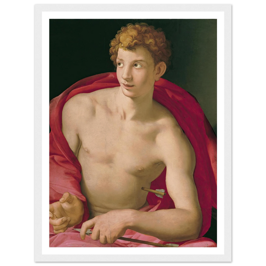 Saint Sebastian (circa 1533) Art Print | Agnolo Bronzino - Framed Poster - 30x40 cm / 12x16″ - Black frame