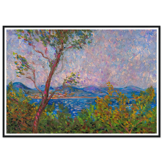 Saint-Tropez au bord de la mer Méditerranée (1893) Art Print | Maximilien Luce - Framed Poster - 30x40 cm / 12x16″ - Black frame