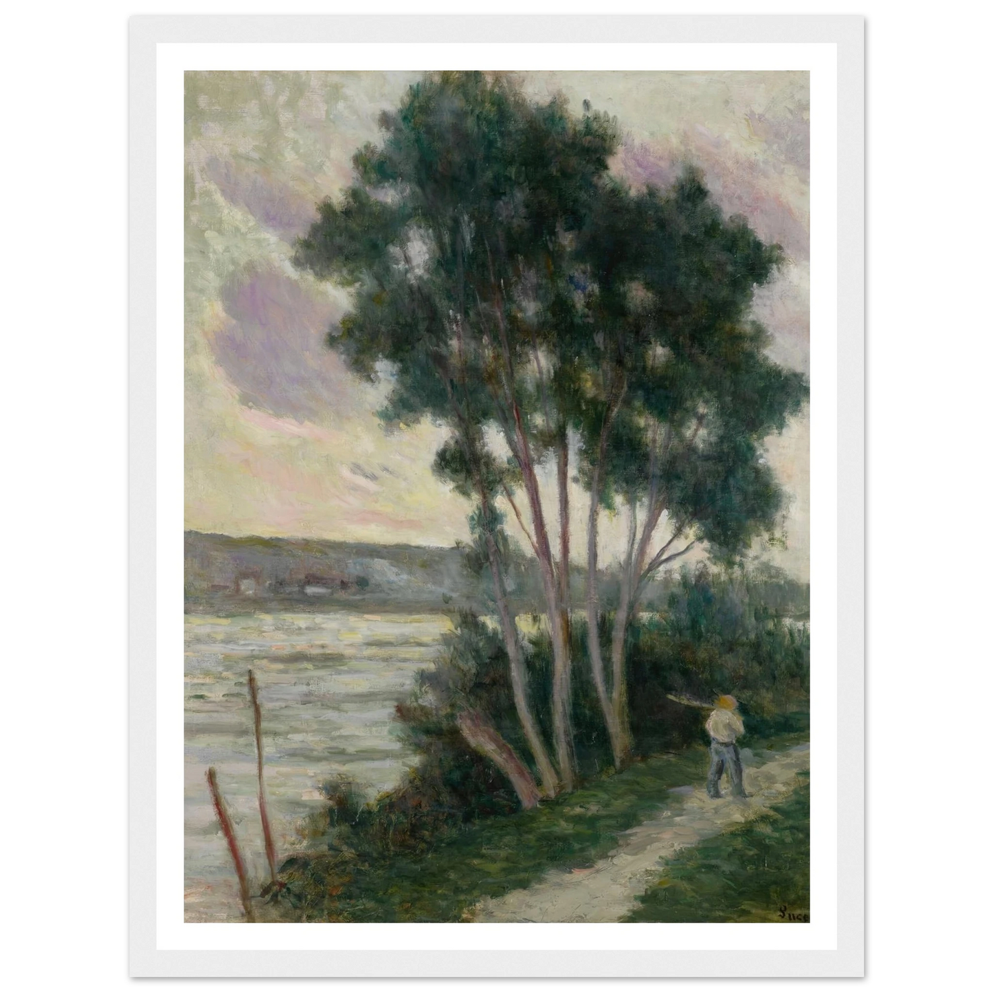 Sandrecourt, le chemin au bord de la rivière (1936) Art Print | Maximilien Luce - Framed Poster - 30x40 cm / 12x16″ - Black frame