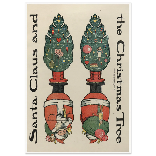 Santa Claus and the Christmas tree - Framed Poster - 30x40 cm / 12x16″ - Black frame