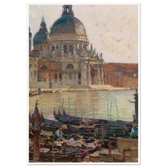 Santa Maria della Salute, Venice, Art Print | Carl Moll - Framed Poster - 30x40 cm / 12x16″ - Black frame