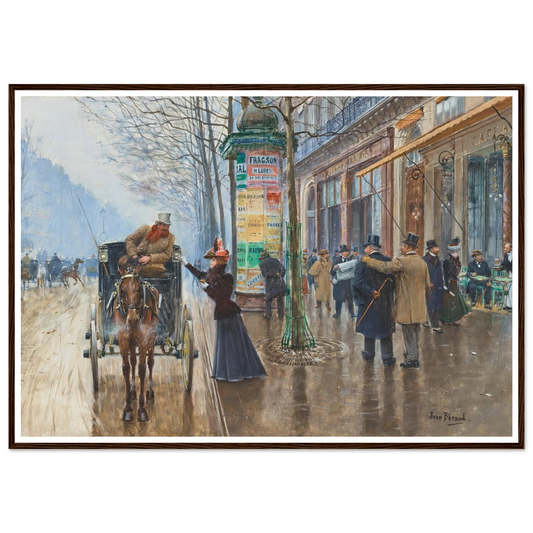 Scène de rue Parisienne (1897-1898) Art Print | Jean Beraud - Framed Poster - 30x40 cm / 12x16″ - Black frame