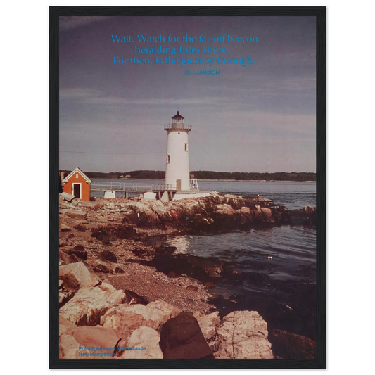 Scenically Yours, Point Lighthouse at New Castle, New Hampshire Art Print | US Information Agency - Framed Poster - 30x40 cm / 12x16″ - Black frame